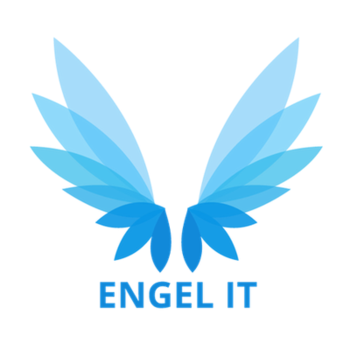 Logo Engel IT - blaue Engelsflügel